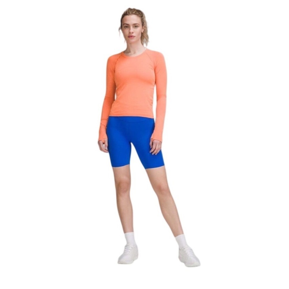 Lululemon Swiftly Tech Long Sleeve 2.0 Orange Heather Shirt‎ LW3EXES Size 10